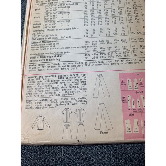 Simplicity Misses Top Skirt Pants Sewing Pattern sz 14 6167 - uncut - Picture 7 of 9